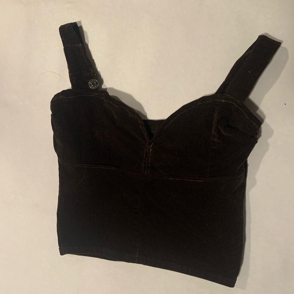 Brown corduroy top, handmade out of chaps pants - Picture 2 of 3